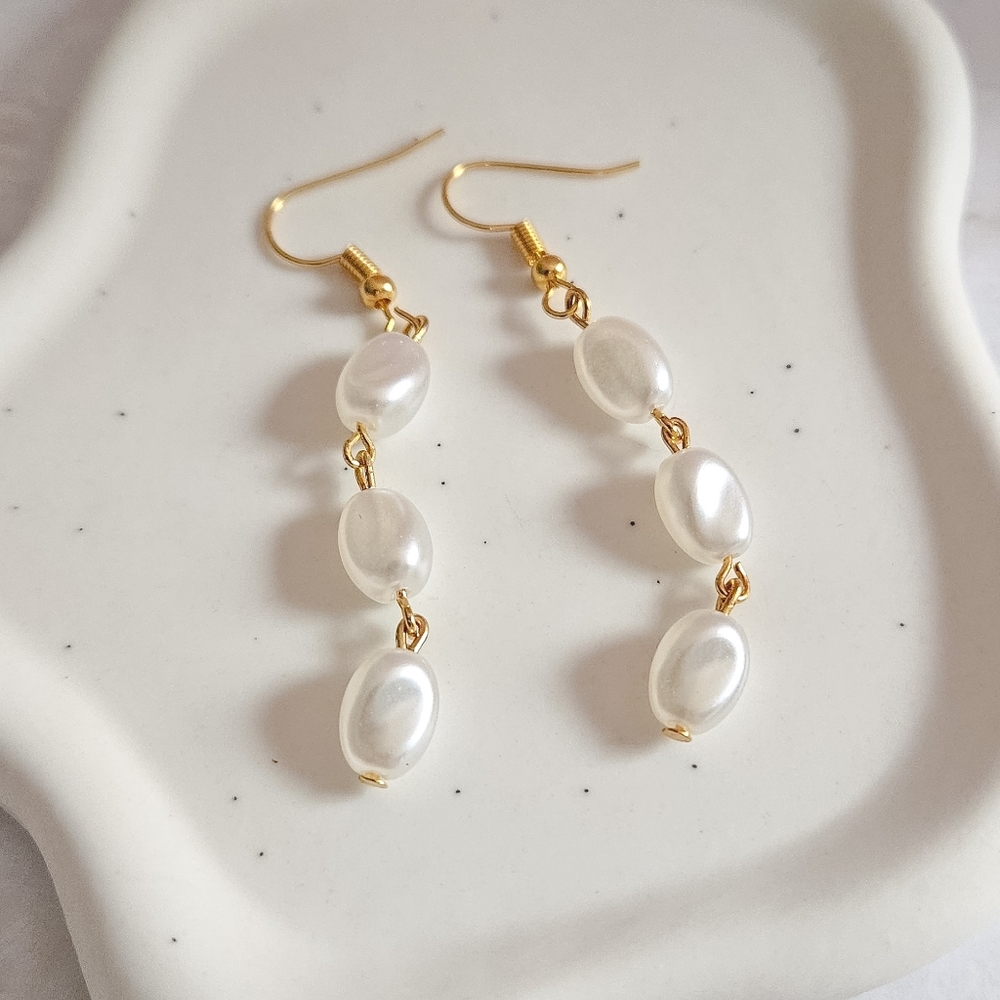 Handmade Faux Pearl Earrings